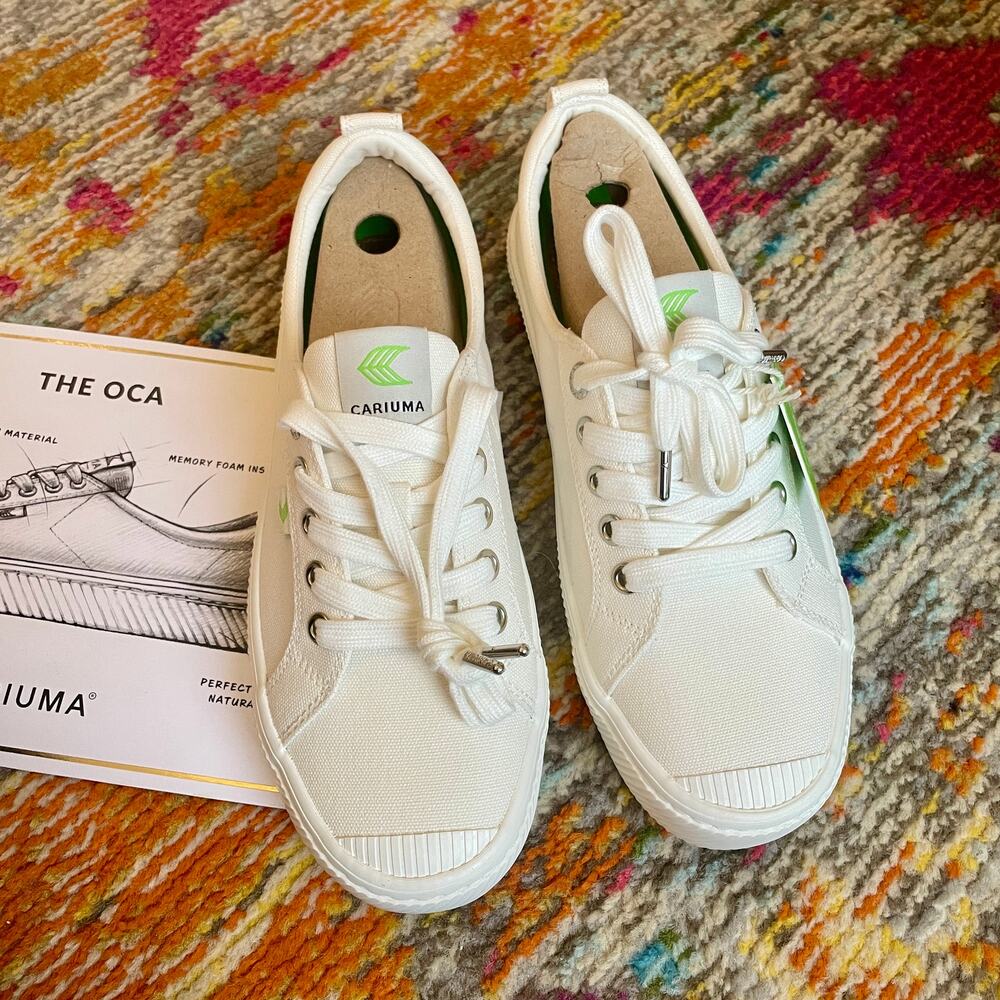 NEW NIB Cariuma Off-White Canvas Low Top Sneakers Shoes sz 8 Organic Cotton - Picture 4 of 16